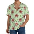 thumbnail image 3 of Wukai Lilies Flowers Men's Casual Short-Sleeve Button Down Shirt - Lightweight Summer Dress Shirt for Daily Wear-4X-Large, 3 of 7