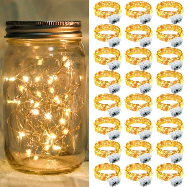 Guirnalda de luces color chzk, 7 pies, 20 LED, resistente al agua, color amarillo