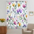 thumbnail image 3 of Pueple Pink Flower Sheer Curtains 54 Inches Long, Pastoral Pastel Pink Boho Floral Leaf Light Filering Curtains, Breathable Simi Curtain Privacy Drapes for Kitchen Bathroom Small Window Treatment, 3 of 9