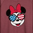 thumbnail image 3 of Disney - Americana - Minnie Flag Glasses - Women's Lightweight French Terry Long Sleeve Shirt, 3 of 5