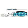 thumbnail image 5 of Buckle-Down Pet Leash, Dog Leash, Jazzy Wave Scribble White Teal Purple, 4 Feet Long 1.0 Inch Wide, 5 of 6