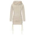 thumbnail image 3 of Maean Women's Casual Sweatshirt Dresses Trendy Hoodie Long Sleeve Pullover Bodycon Drawstring Tunic Warm Dress, 3 of 5
