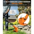 thumbnail image 3 of HOTREE 12-Inch 21V Cordless String Trimmer & Lawn Edger, 3-in-1 Lightweight Weed Eater with 2 Batteries (2.0Ah) & 3 Blade Types, 3 of 8
