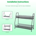 thumbnail image 2 of Spice Rack Organizer for Countertop, 2 Tier Bathroom Shelf, Desktop Makeup Organizer, Small Storage Rack for Kitchen, Bath Room, Bedroom and Office (Black), 2 of 7