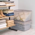 thumbnail image 2 of IRIS, Boîte de Rangement en Plastique de 58 Litres, Transparent avec Couvercle Gris, Lot de 5, 2 of 8