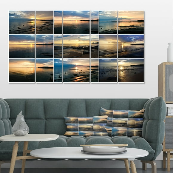 Sea Sunset Collage - Landscape Canvas Art Print