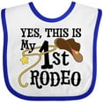 thumbnail image 3 of Inktastic Yes, This is My 1st Rodeo Cowboy Hat with Pink Band, Lasso Girls Baby Bib, 3 of 4