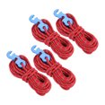 thumbnail image 4 of Cuerdas tensoras reflectantes rojas para carpas con ganchos en forma de S y hebillas: juego de 4 piezas para protección contra el viento en campamentos, 4 of 8