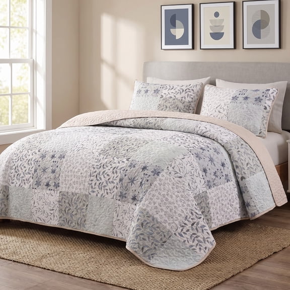 Unbranded Exclusivo Mezcla Reversible Boho Quilt King Size Gray