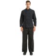thumbnail image 4 of Toptie Unisex 10 Knot Button Chef Coat-Black-S, 4 of 6