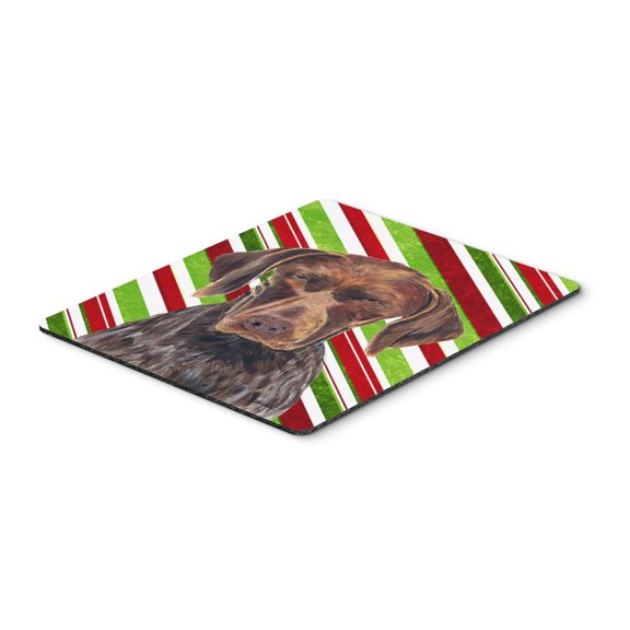"German Shorthaired Pointer Candy Cane Holiday Christmas Mouse Pad Hot Pad or Trivet"