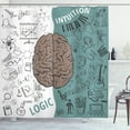 thumbnail image 1 of Ambesonne Modern Shower Curtain, Music Logic Brain Art, 69"Wx75"L, White Teal Umber, 1 of 3