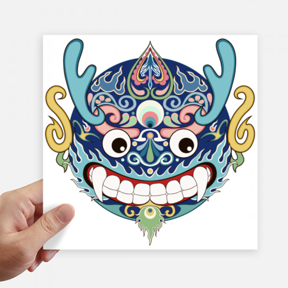 China Chinese Dragon Head Traditional Pattern Sticker Tags Wall Picture Laptop Decal Self adhesive