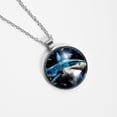 thumbnail image 4 of Starry Shark Glass Design Circular Pendant Necklace - Stunning Jewelry for All Occasions, 4 of 5