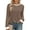 Coffee, variant on Fantaslook Women Blouses Color Block Long Sleeve Shirts Pleated Fall Tops Fashion Dressy Blouses