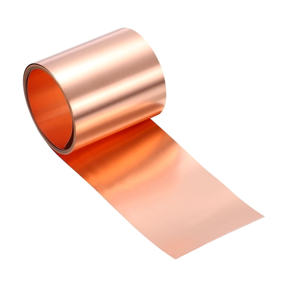 Copper Flashing, 32 Gauge 0.2mm Thickness 99.95% Pure Copper Sheet Roll, 2.2" Width x 6.5ft Metal Foil Plate for Roofing Repair, DIY Project, and Electricity