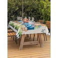 thumbnail image 2 of Outdoor Tablecloth with Umbrella Hole and Zipper, Black Plaid Easter Rectangle Table Cloth 54x80 Inch Waterproof Tablecloth, Truck Spring Floral Bunny Animals Rustic Picnic Table Cover for Patio, 2 of 7
