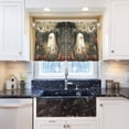 thumbnail image 5 of Yayeee Kitchen Curtains Tier Pair Light Filtering 27"x24" Rod Pocket Short Cafe Window Panel, Ghost in Strawberry Fields, 5 of 7