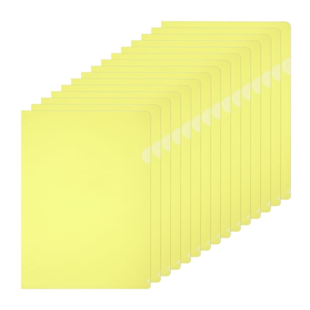 Carpetas de Plástico A5, Paquete de 15 Carpetas Transparentes en Forma de L, Fundas para Documentos, 6.3x8.8in, Naranja