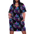 thumbnail image 1 of Vestido de noche con bolsillos sueltos y diseño de cupcakes de Blacklight, vestidos de novia para mujer, falda de verano para mujer, 1 of 7