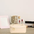 thumbnail image 4 of Dengmore Folding Travel Bag Large Capacity Travel Cosmetic Bag Travel Makeup Bag Leather With Brushes Slots Divider Flat Lay Cosmetic Bag Waterproof Portable Makeup Organizer, 4 of 6