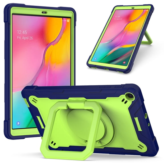 For Samsung Galaxy Tab A10.1  T510 Contrast Color Shockproof Robot Silicone   PC Case with Holder