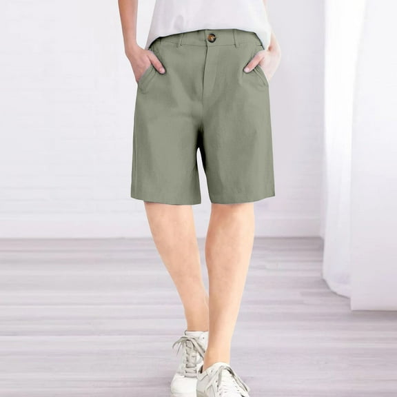 GZWYHT Running Shorts Shorts for Women Womens Casual Solid Sport Zipper Waist Pants Shorts Elastic Waist Back Pockets Daily Shorts Lounge Pants Women Cotton Shorts AG L