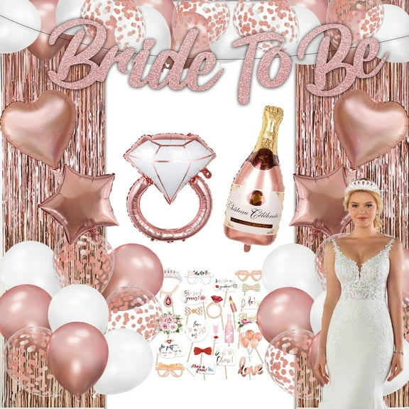 Bachelorette Party Decorations - Rose Gold Bride to be Decorations Wedding