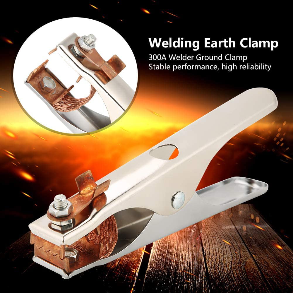 300A Electroplated Ground Clamp Copper Welding Earth Clip for Manual Welder Welding Ground Clamp