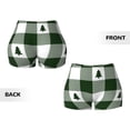 thumbnail image 5 of Vsdgher Green White Lumberjack Plaid print Workout Shorts for Women Seamless Soft Smooth Gym Yoga Scrunch Active Exercise Fitness Shorts, 5 of 8