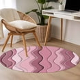 thumbnail image 5 of Area Rug 36in, Abstract Gradient Pink Waves Floor Carpet Living Room Rug, Minimalist Wavy Lines Non-Slip Welcome Mat Indoor Rugs for Bedroom Dining Room, 5 of 9