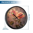 thumbnail image 3 of Voice Activated Clock with Glow Light 12 Inch Large Silent Wall Clock Battery Operated for Home Decor Two Pink Roses, 3 of 8