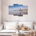 thumbnail image 2 of Elephant Stock Coastal Huntington Pier Wall Art - Horizontal Multi Panel Canvas - Living Room Wall Decor - Nautical Multi Panel - Purple And Blue Decor - 43" x 27", 2 of 4