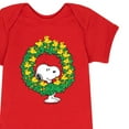 thumbnail image 3 of Peanuts - Christmas - Woodstock Wreath & Snoopy - Infant Baby One Piece, 3 of 5