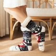 thumbnail image 4 of Christmas Socks Women Men Home Fuzzy Winter Warm Slipper Socks Novelty Xmas Tree Santa Claus New Year Party Coral Fleece Cozy Socks Decor Funny Gift, 4 of 8