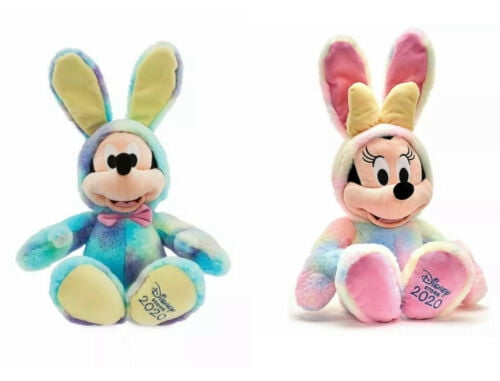 CUDDLY MICKEY MOUSE PLUSH EASTER BUNNY 18" H "DISNEY STORE 2020" LOGO ON FOOT 