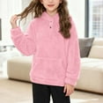 thumbnail image 4 of Fleece Hoodie Long Sleeve Pink Sweatshirt Girls Casual Loose Girls Pullover Girls Clothes Size 7-8 Years, 4 of 4