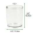 mDesign Tall Round Plastic Pet Food, Treat Storage Canister Jar Clear