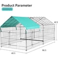 thumbnail image 3 of CL.HPAHKL Large Metal Chicken Coop Walk-in Poultry Cage, 86" x 40" Chicken Run Enclosure Pen with Waterproof Cover, Outdoor Backyard Farm Cage Crate Pet Playpen Exercise Pen for Rabbit Duck Hen, 3 of 7