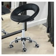 thumbnail image 5 of Rolling Salon Stool with Adjustable Height, Open Back, Foam Cushion & 5 Casters, Black, 5 of 5