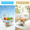 thumbnail image 2 of Garvee Chafing Dishes for Buffet, 5QT Buffet Servers and Warmers Set of 2/4, Round Chafing Dishes with Glass Lid, Stainless Steel Food Warmers for Parties, Catering Supplies for Wedding, Banquet, 2 of 6