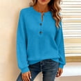 thumbnail image 3 of Waffle Knit Henley Shirts for Women Casual Long Sleeve Blouse Button Up Fall Fashion Soft Pullover Sweatshirts, 3 of 9