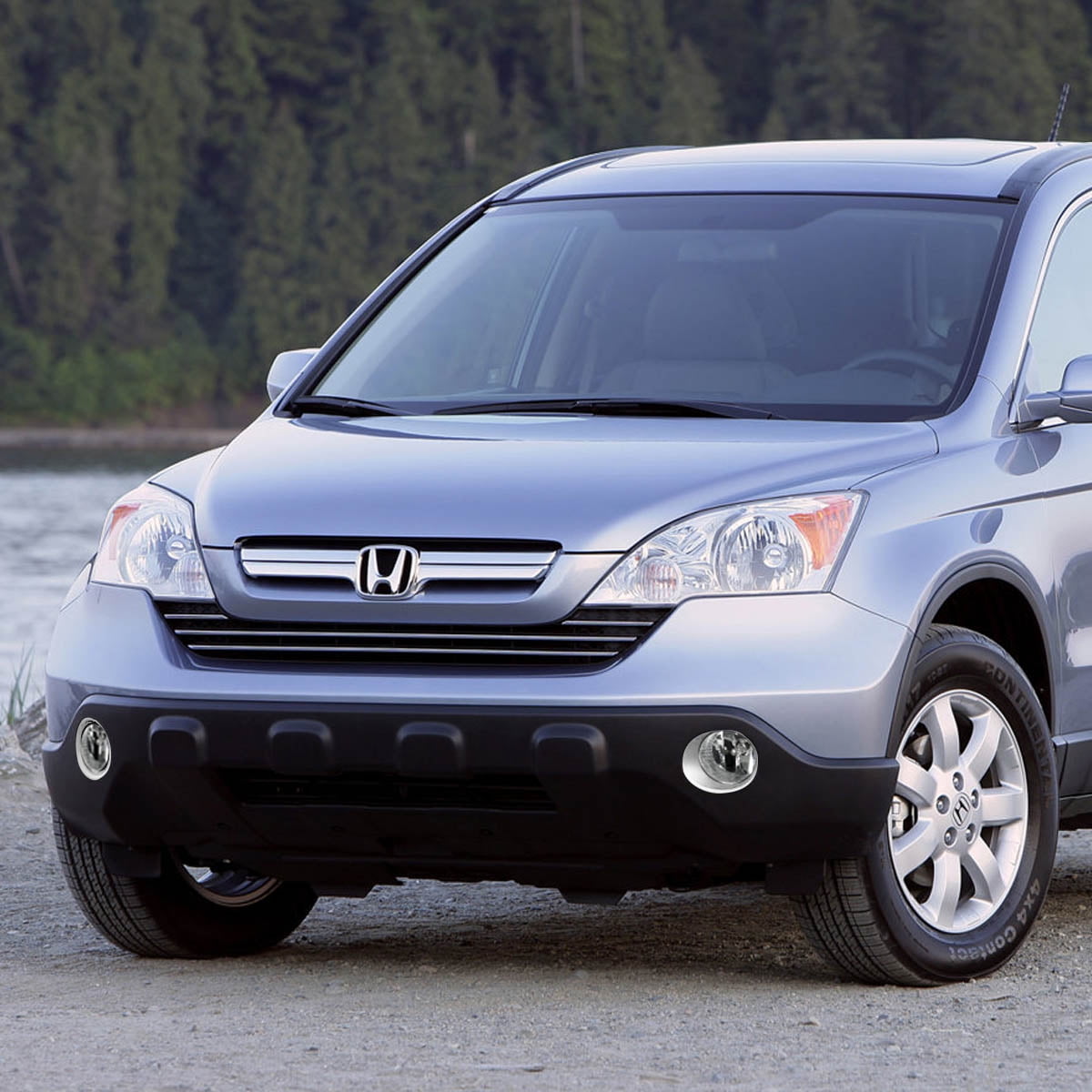 DNA Motoring For 2007-2009 Honda CRV Chrome Clear Bumper Fog Light w/ Bezel Wiring Harness Switch