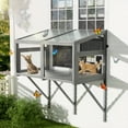 thumbnail image 2 of Cat Catio, Window Box Enclosure for Indoor Cats, Wooden Window Perch House, All Weather Comfortable Outdoor Haven for Pets, Expandable for Multi Kittens, Gray, 2 of 6
