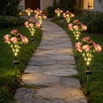 thumbnail image 4 of Ohmyroo Solar Pineapple Floral Light 24.0 Inch LED Garden Stake Lamp For Outdoor Courtyard, 4 of 7
