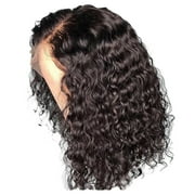 Riforla European and American Wig Women African Curly Hair Small Curvature Hand Rolled Strip Net Set Head Wigs for Women Black
