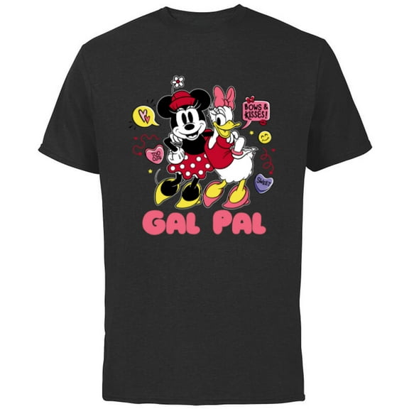 Disney Minnie Mouse and Daisy Duck Gal Pal Cute Retro - Short Sleeve Cotton T-Shirt for Adults - Customized-Black