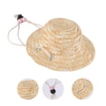 thumbnail image 4 of 1pc Adjustable Exquisite Pet Straw Hat Cat Sunshade Straw Hat (Random Color), 4 of 5