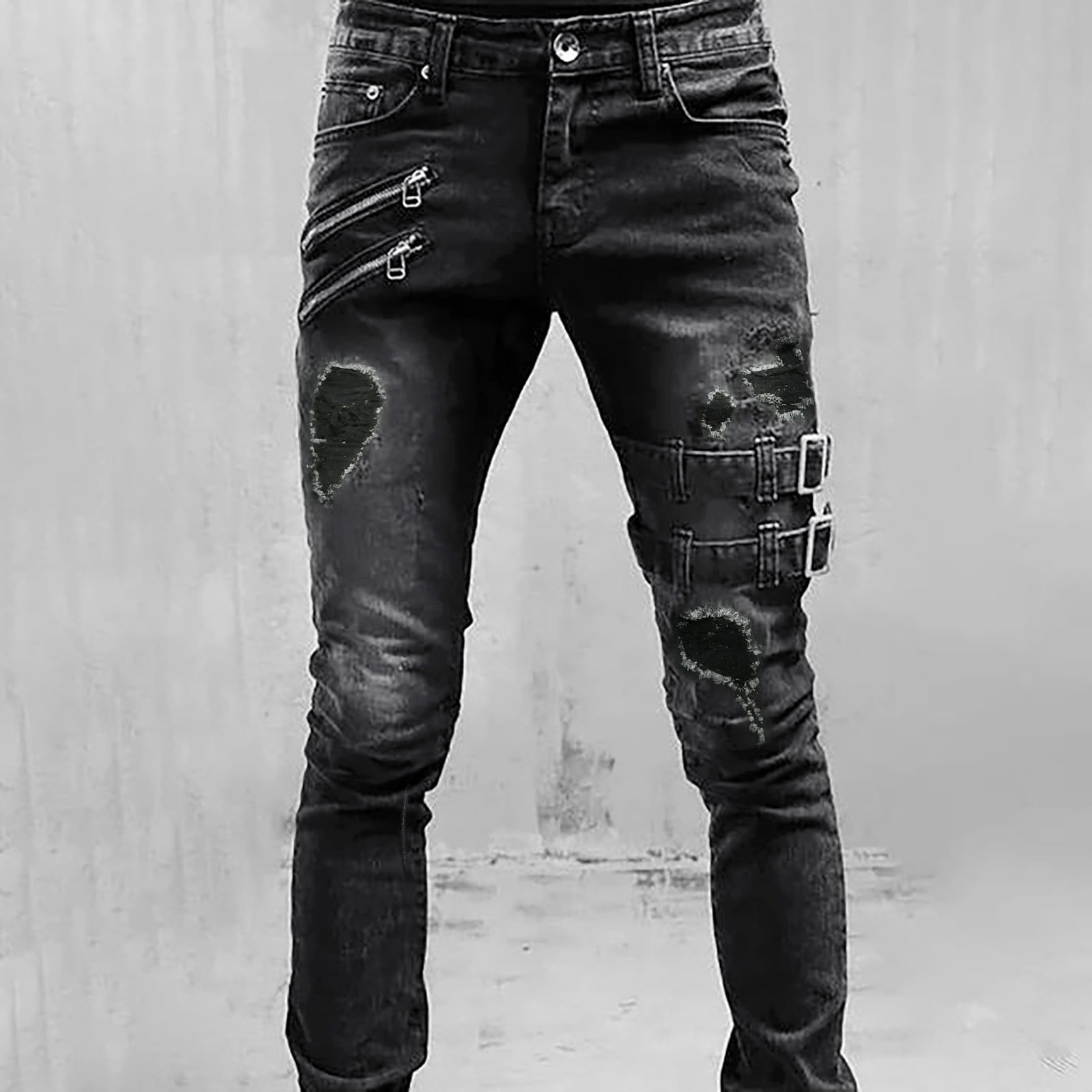 Men's grey ripped jeans | Trousers and pants for men | Ripped jeans men,  Cool outfits for men, Men fashion casual outfits