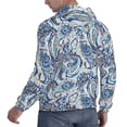 thumbnail image 6 of Kdxio Paisley Floral Branches Print Mens Casual Hooded Collar Drawstring Hoodies Pullover Sweatshirts Casual Long Sleeve Shirts-Large, 6 of 7